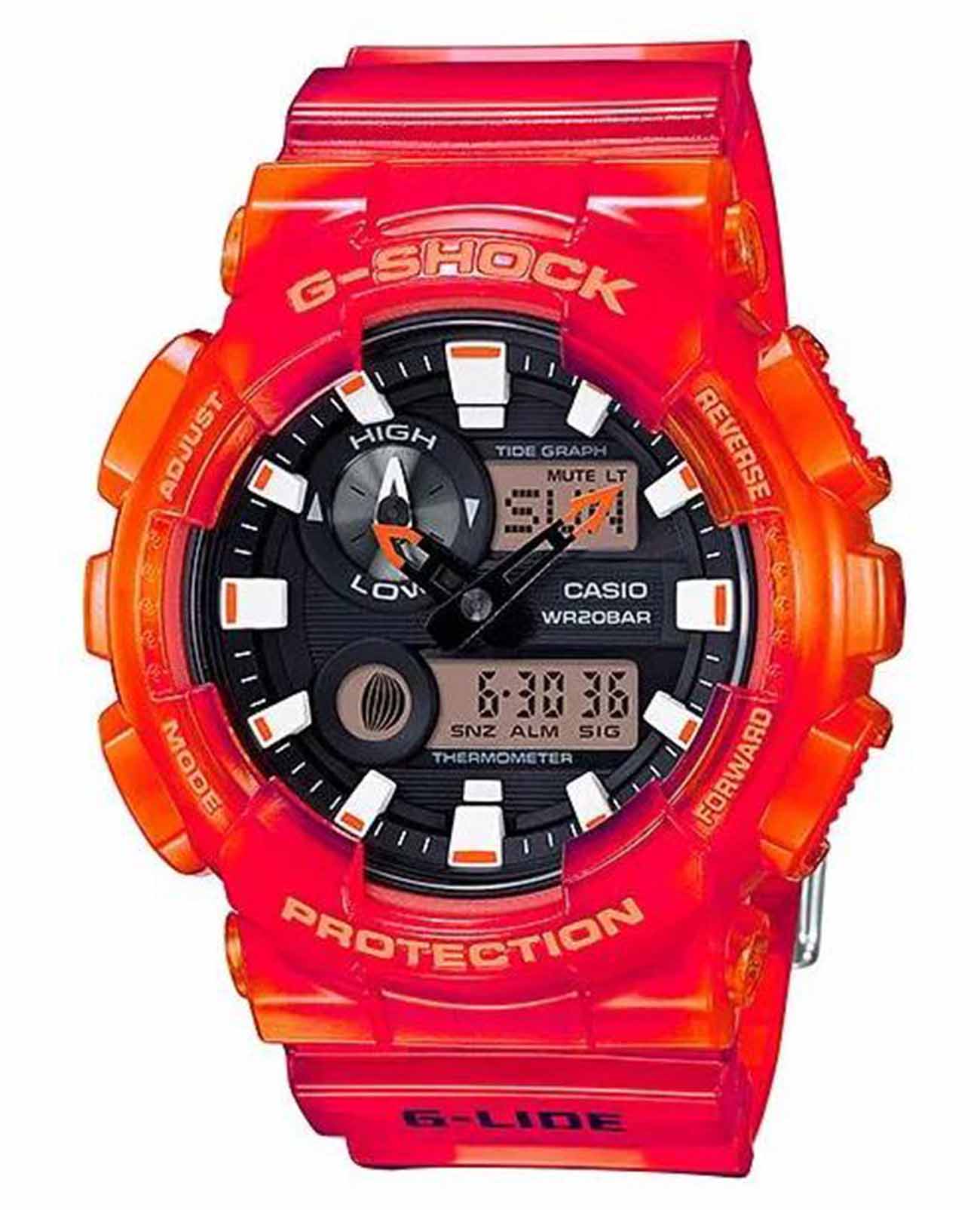 Casio Casio G-Shock GAX-100MSA-4A  GAX-100MSA-4A электронные мужские часы черный циферблат, браслет пластик — вид спереди