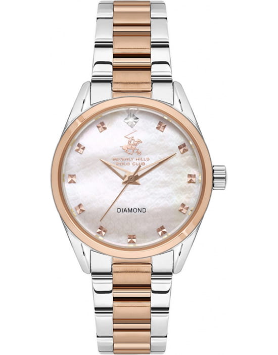Beverly Hills Polo Club Beverly Hills Polo Club BP3601C.510  BP3601C.510 кварцевые женские часы перламутровый циферблат, браслет сталь с ip покрытием — вид спереди