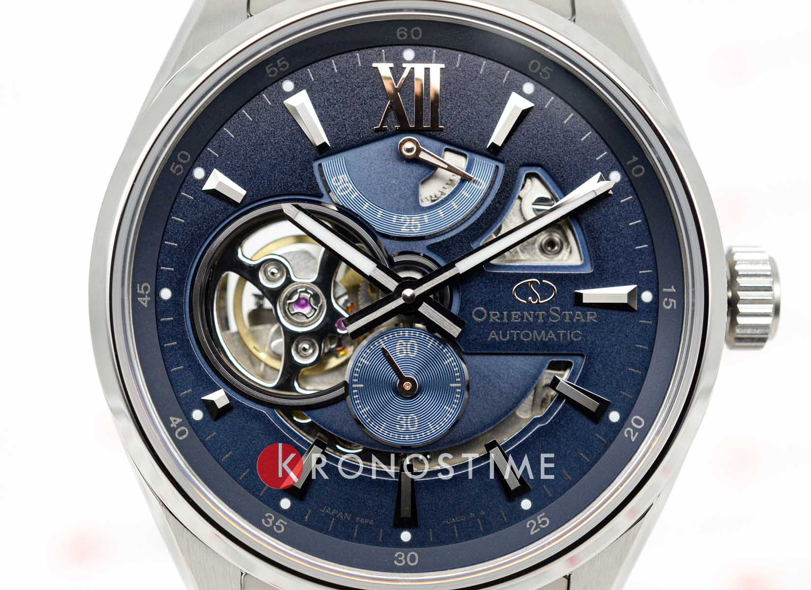 Orient Orient Star RE-AV0132L (RK-AV0132L) механические мужские часы часы крупный план серебристый циферблата