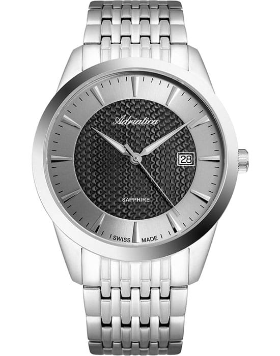 Adriatica Adriatica Premiere A1288.5116Q  A1288.5116Q кварцевые мужские часы серый циферблат, браслет нержавеющая сталь — вид спереди