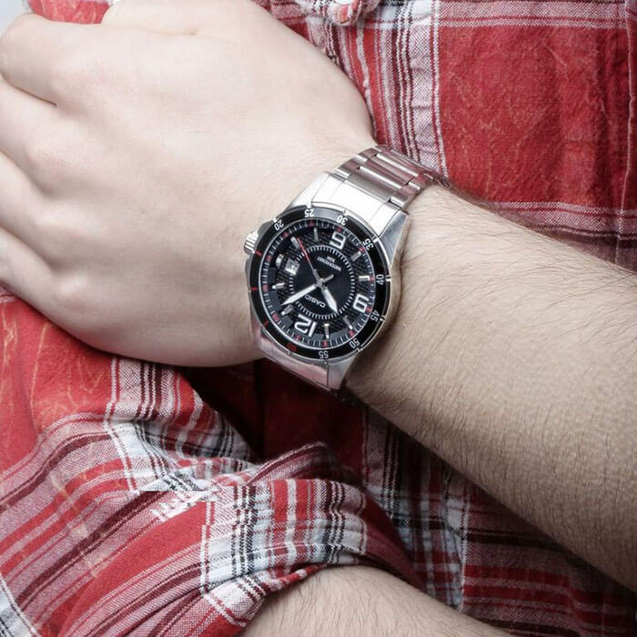 Casio Casio MTP-1291D-1A1 мужские часы черный циферблат на запястье