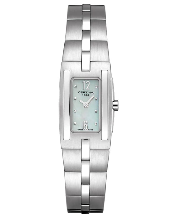 Certina Certina DS Mini Donna C002.109.11.117.00  C0021091111700 кварцевые женские часы перламутровый циферблат, браслет нержавеющая сталь — вид спереди