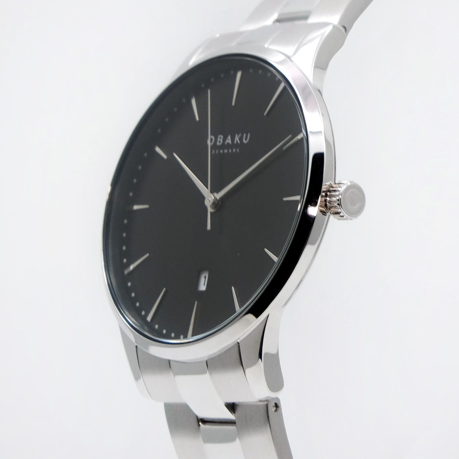 Obaku Obaku Links V247XDCBSC,  дания мужские часы на браслете нержавеющая сталь боковой вид