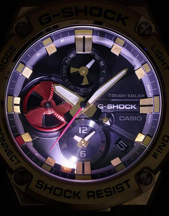 Casio Casio G-Shock GST-B100RH-1A, g-shock япония мужские часы на браслете пластик боковой вид