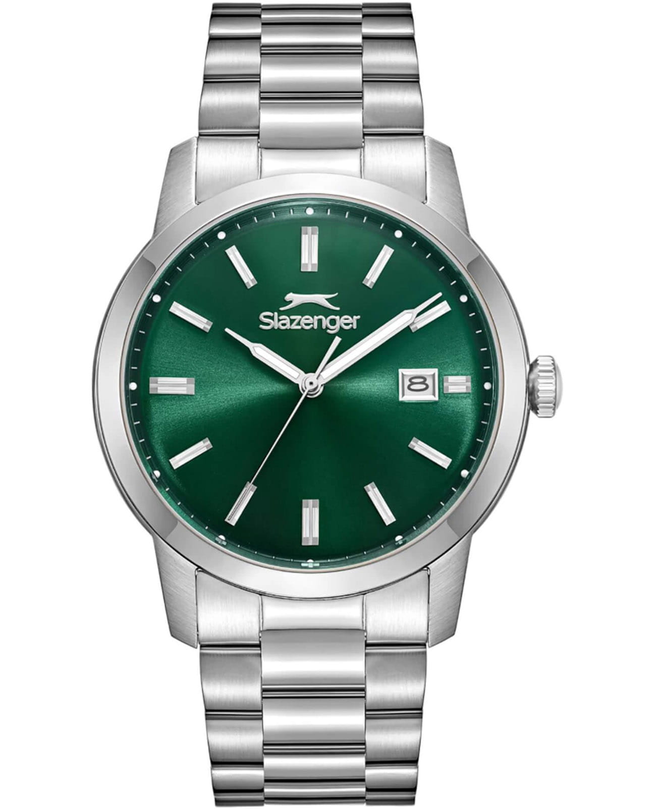 Slazenger Slazenger SL.09.2495.1.06  SL.09.2495.1.06 кварцевые мужские часы зеленый циферблат, браслет нержавеющая сталь 316l — вид спереди