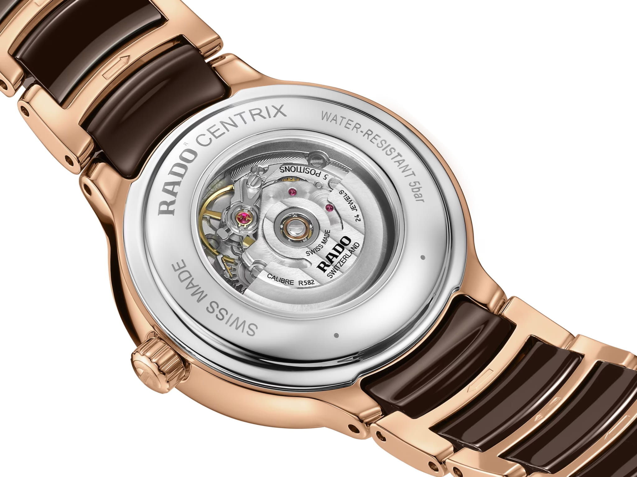 Rado Rado Centrix Automatic R30019302 механические женские часы часы крупный план коричневый циферблата
