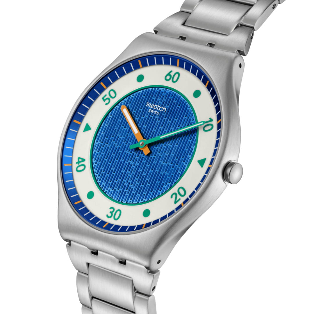 Swatch Swatch Skin Irony 42 SS07S143G кварцевые женские часы часы крупный план синий циферблата