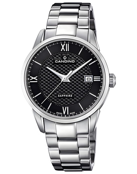 Candino Candino Classic C4711/D  C4711/D кварцевые мужские часы черный циферблат, браслет нержавеющая сталь — вид спереди