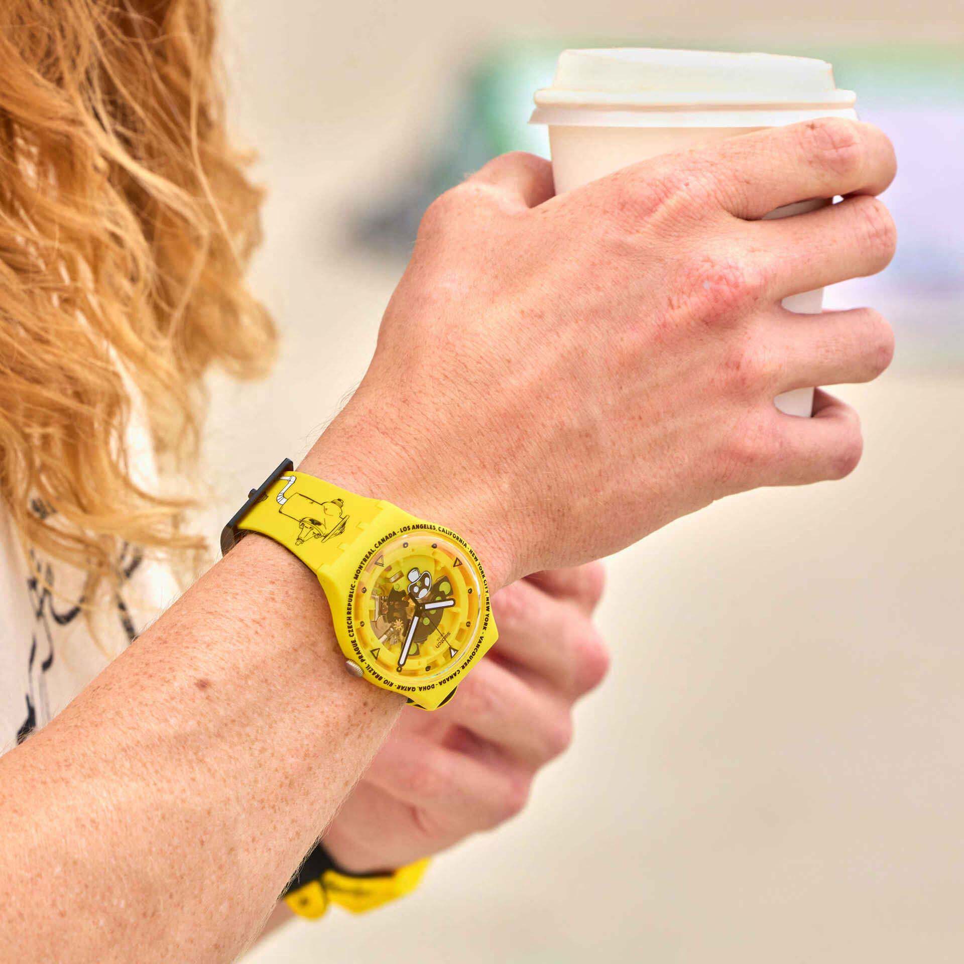 Оригинальные часы Swatch Swatch New Gent Biosourced SO29J101 кварцевые калибр механизма  общий вид