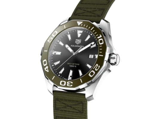 TAG Heuer TAG Heuer Aquaracer WAY101L.FC8222, aquaracer швейцария мужские часы на браслете тканевый боковой вид