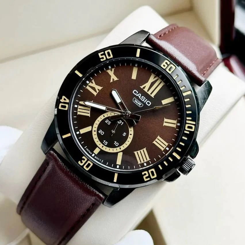 Casio Casio Collection MTP-VD200BL-5B, collection япония мужские часы на браслете кожаный боковой вид