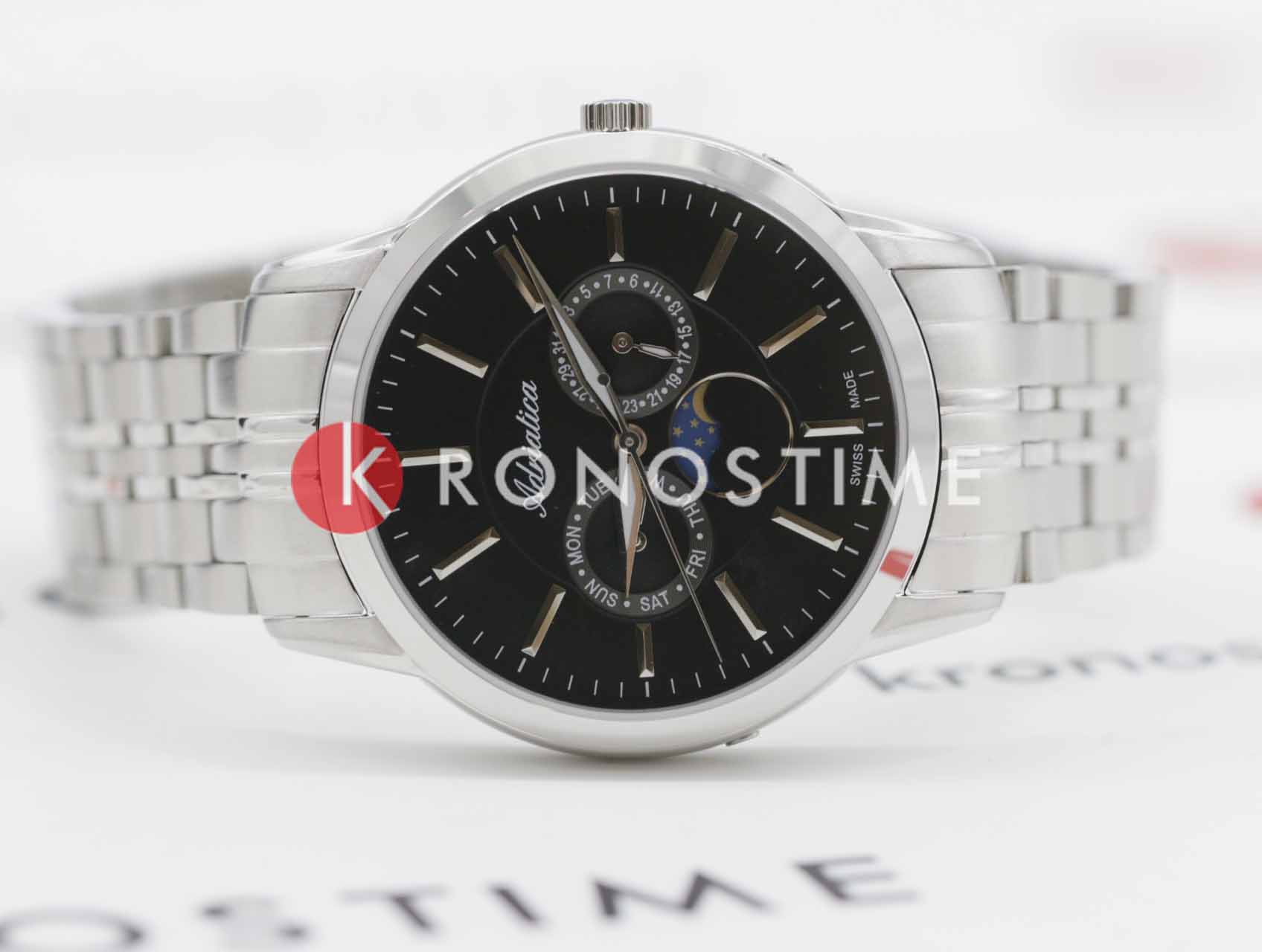 Adriatica Adriatica Moonphase A8306.5114QF,  швейцария мужские часы на браслете нержавеющая сталь боковой вид