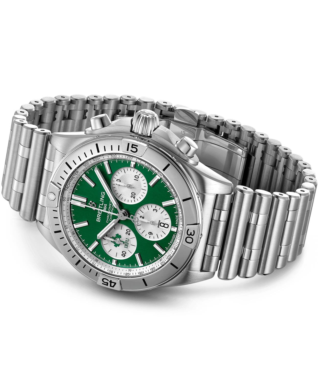 Breitling Breitling Chronomat B01 42 Six Nations Ireland AB0134A91L1A1, chronomat швейцария мужские часы на браслете нержавеющая сталь боковой вид