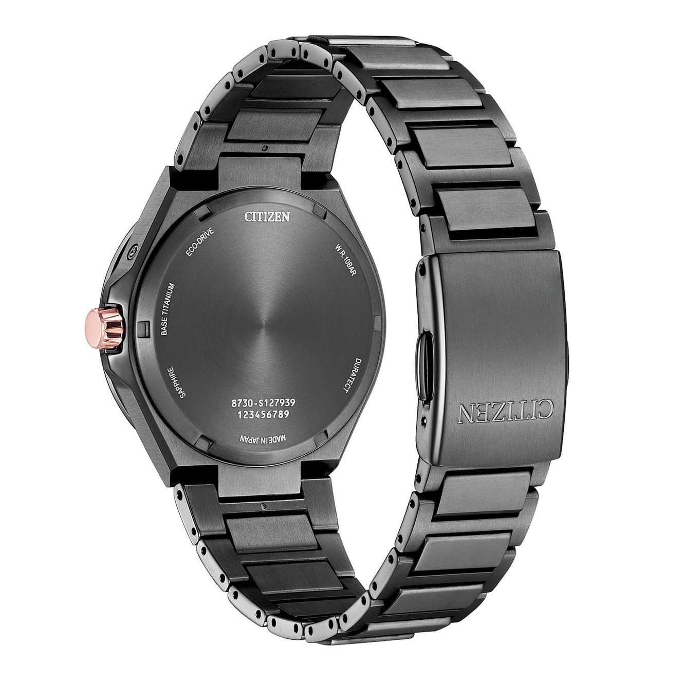 Citizen Citizen Attesa BU0065-64E,  япония мужские часы на браслете титановый c dlc покрытием боковой вид