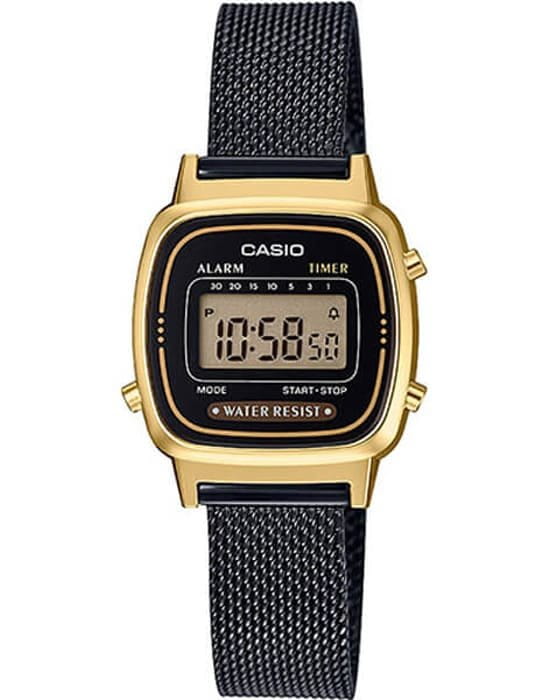Casio Casio Collection LA670WEMB-1E  LA670WEMB-1E кварцевые женские часы  циферблат, браслет нержавеющая сталь — вид спереди