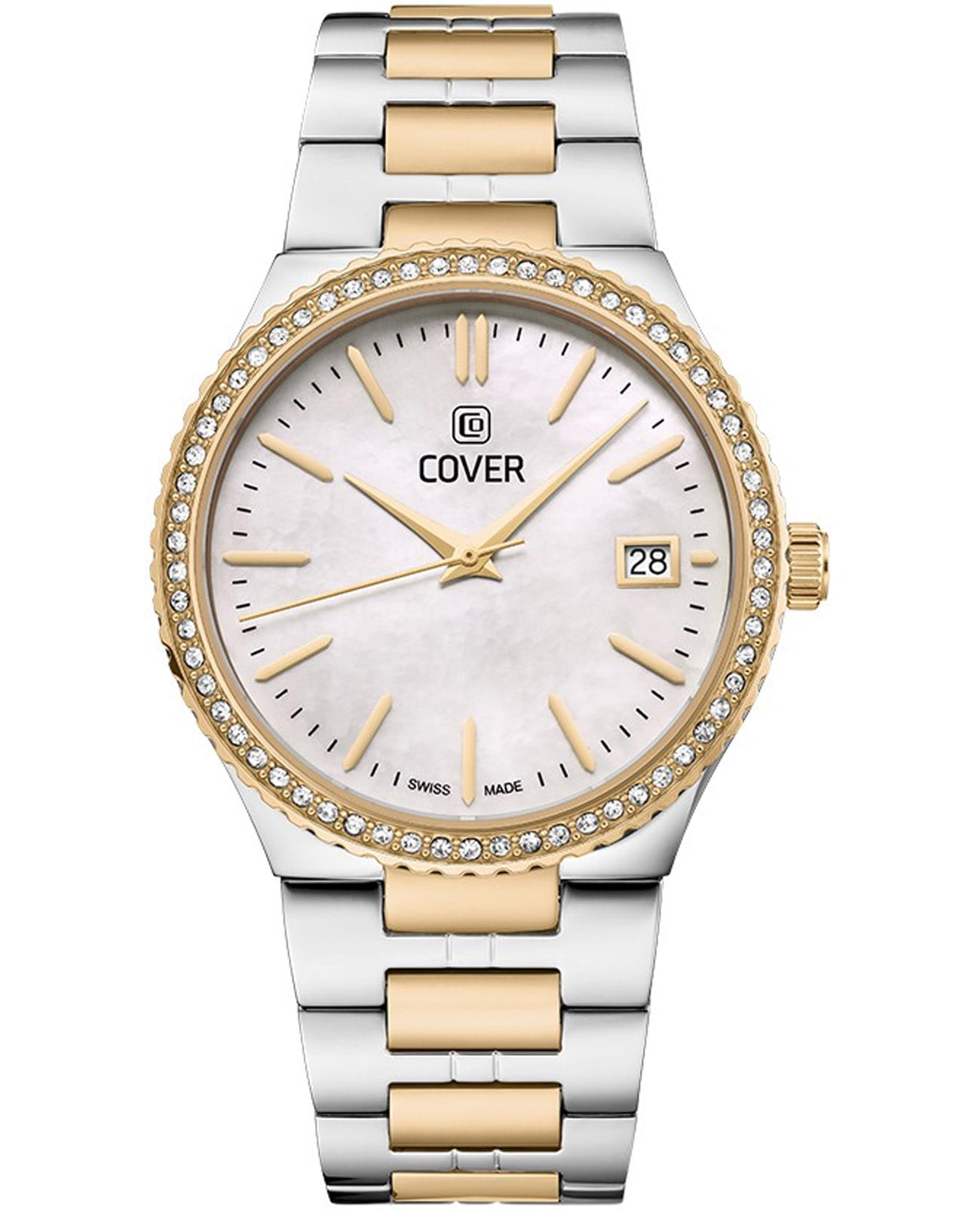 Cover Cover Jumeira CO218.03  CO218.03 кварцевые женские часы белый циферблат, браслет нержавеющая сталь с pvd-покрытием — вид спереди