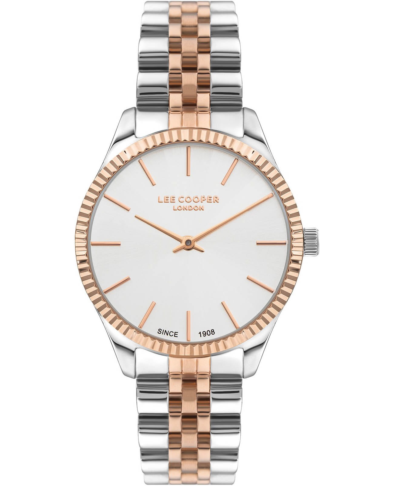 Lee Cooper Lee Cooper LC07682.530  LC07682.530 кварцевые женские часы серебристый циферблат, браслет нержавеющая сталь с ip-покрытием — вид спереди