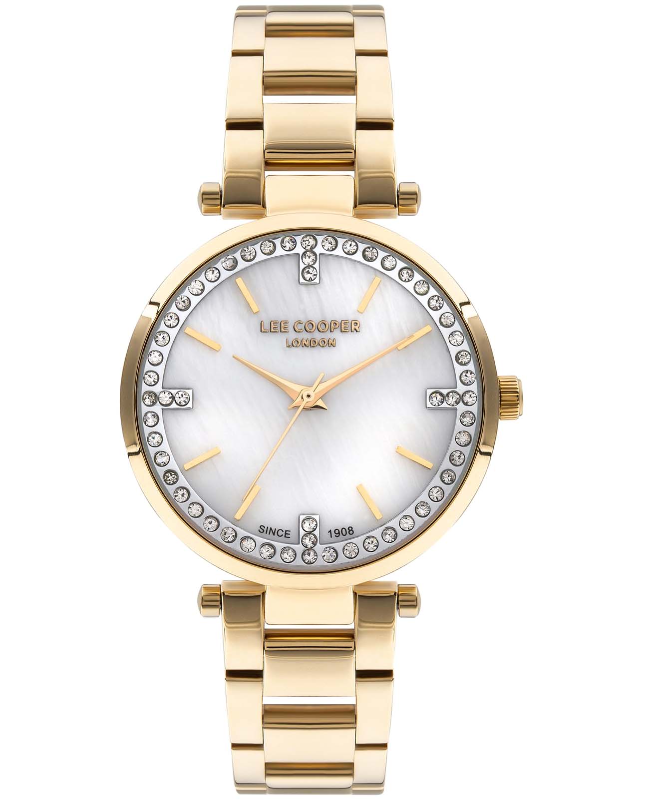 Lee Cooper Lee Cooper LC07591.120  LC07591.120 кварцевые женские часы серебристый циферблат, браслет нержавеющая сталь с ip-покрытием — вид спереди