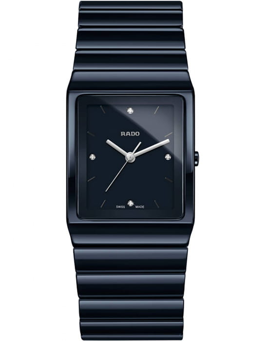 Rado Rado Ceramica R21864702 Automatic R21864702 механические мужские часы черный циферблат, браслет высокотехнологичная керамика — вид спереди