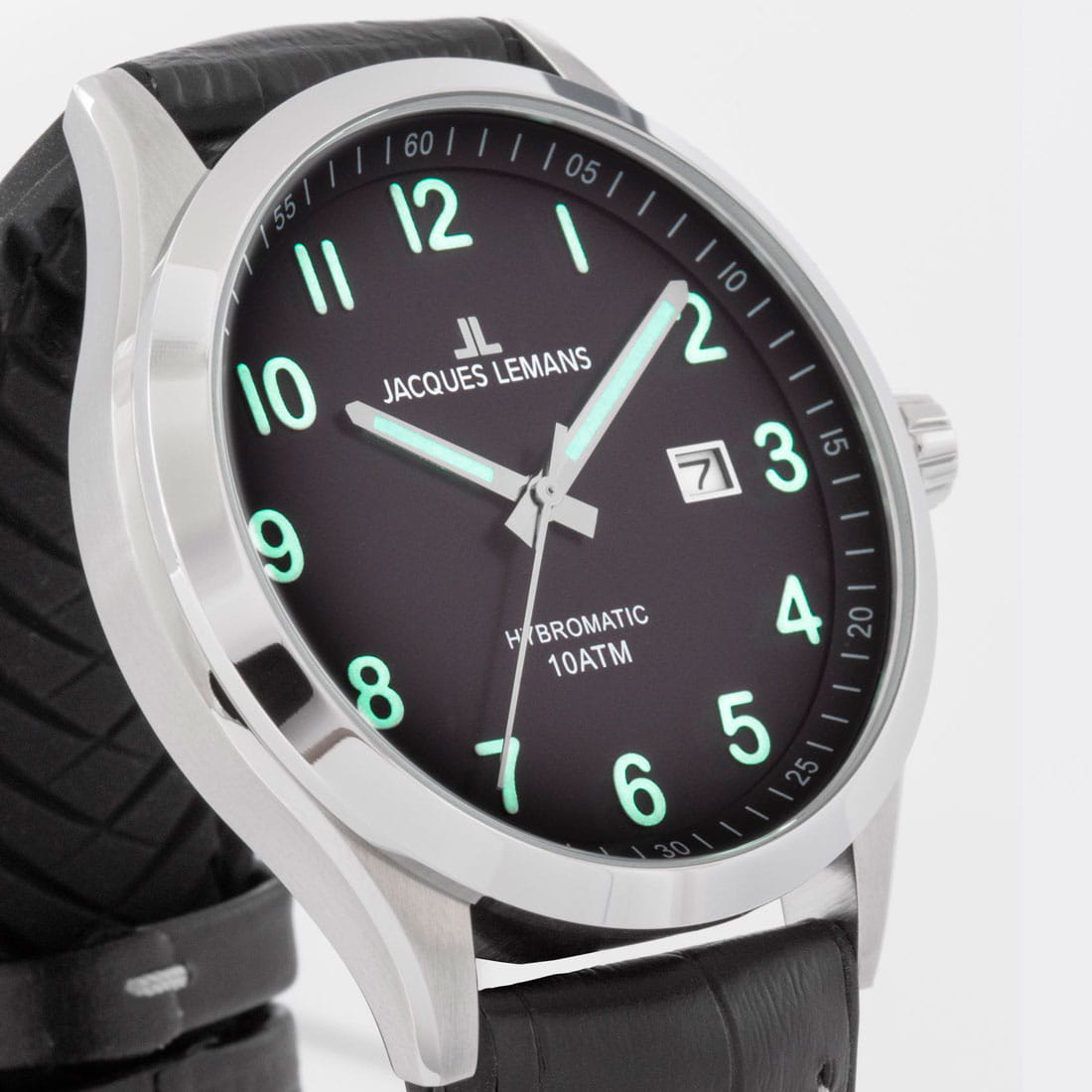 Jacques Lemans Jacques Lemans Hybromatic 1-2130D, hybromatic австрия мужские часы на браслете кожаный боковой вид