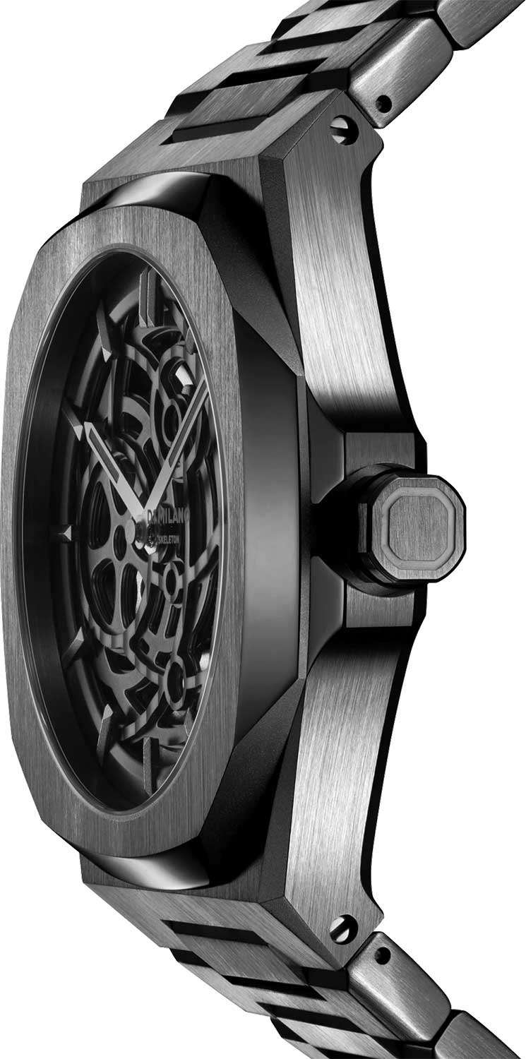 D1 Milano D1 Milano Skeleton SKBJ11,  италия мужские часы на браслете нержавеющая сталь с pvd-покрытием боковой вид