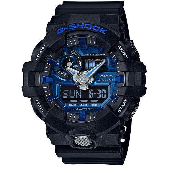 Casio Casio G-Shock GA-710-1A2 GA GA-710-1A2 электронные мужские часы синий циферблат, браслет полимер — вид спереди
