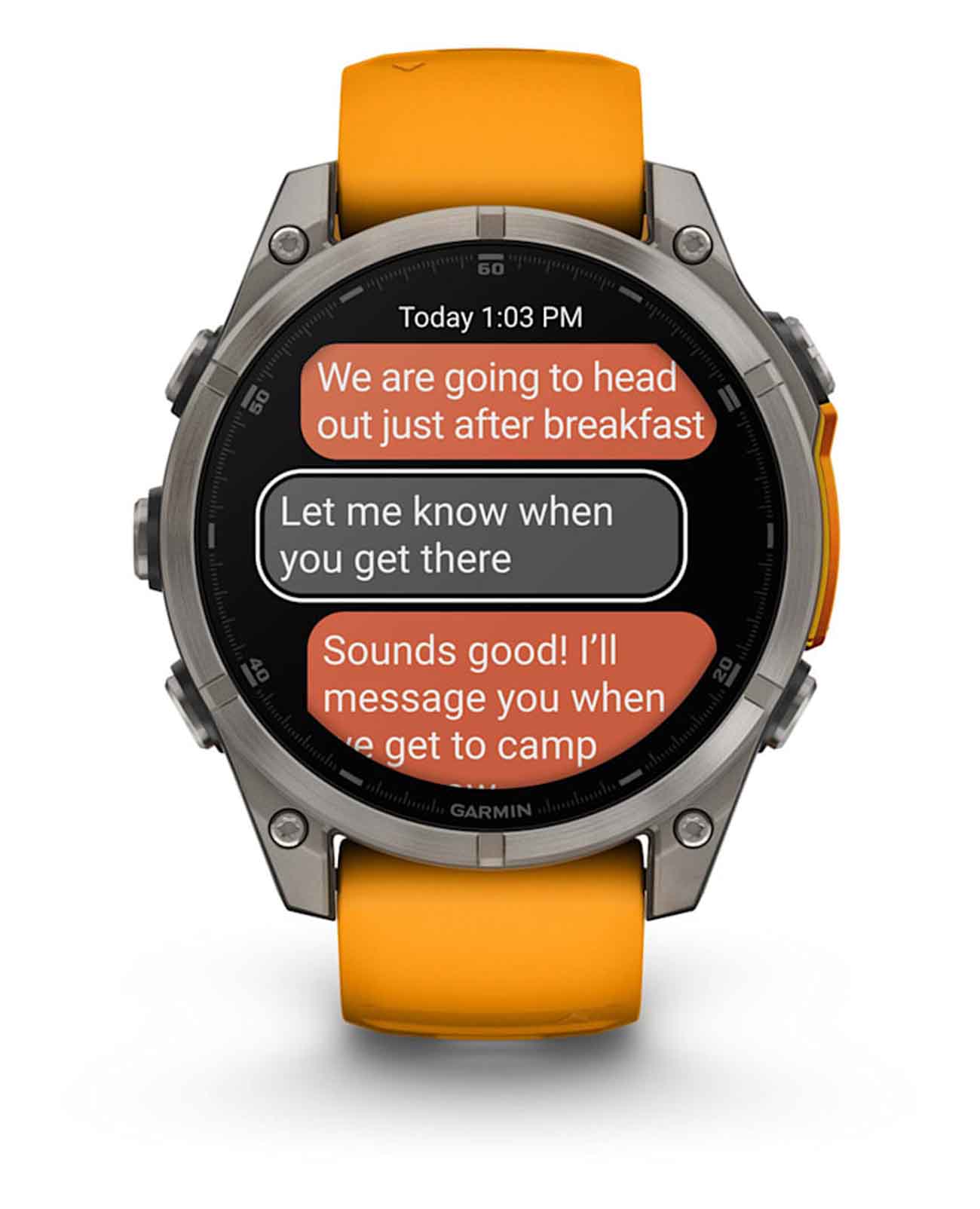 Garmin Garmin Fenix 8 47mm Amoled Sapphire Titanium Orange 010-02904-11 сша наручные мужские часы заводная головка с логотипом Garmin