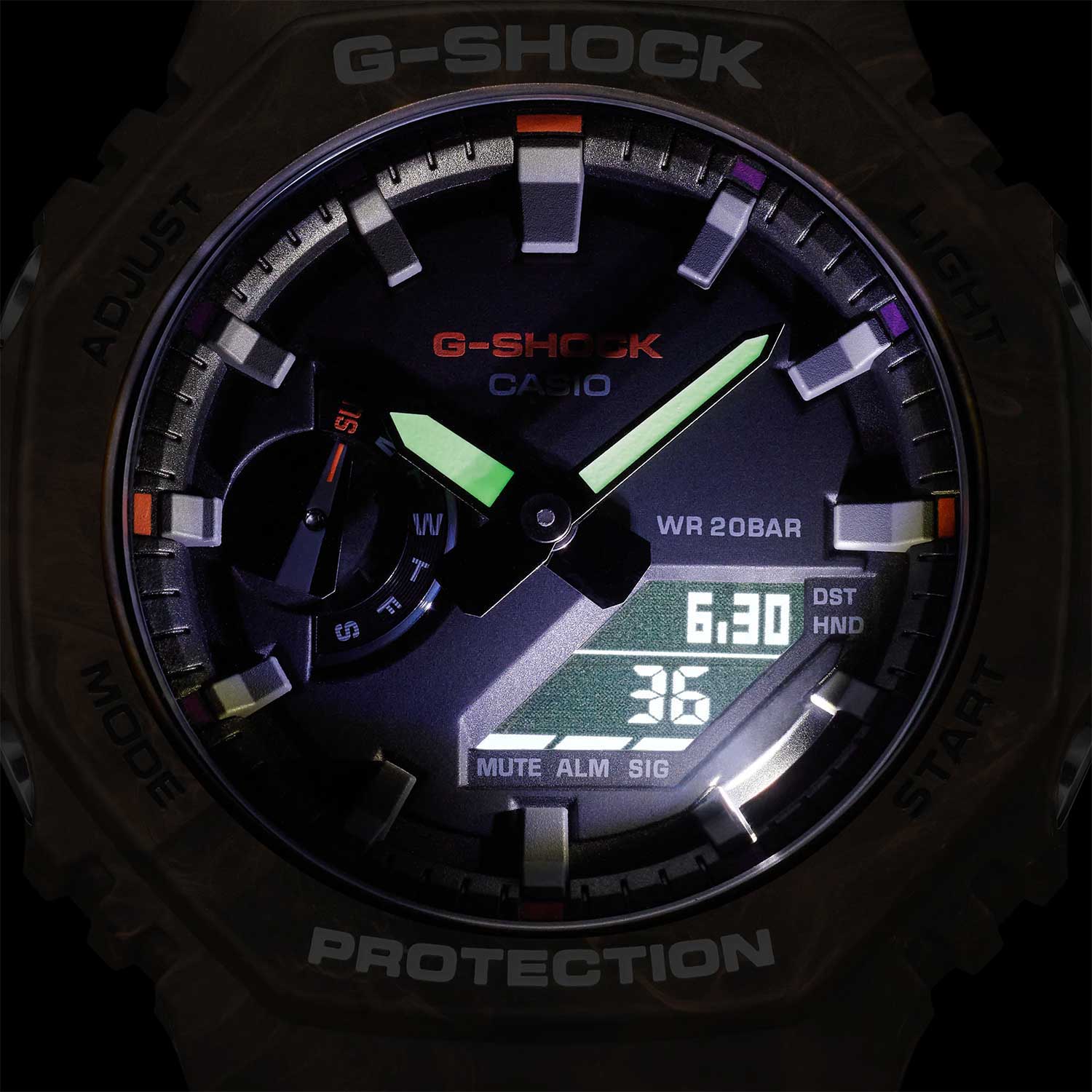 Casio Casio G-Shock GA-2100FR-5A мужские часы черный циферблат на запястье