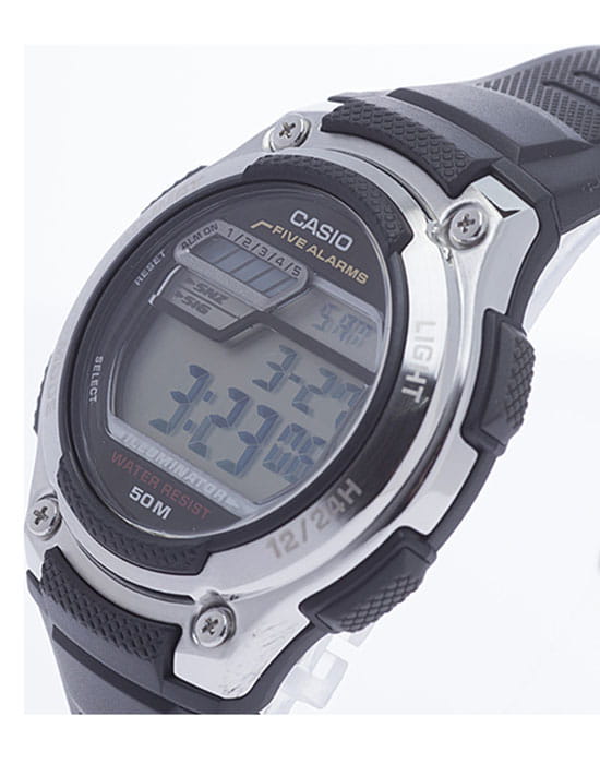 Casio Casio Collection W-212H-1A, illuminator япония мужские часы на браслете пластик боковой вид