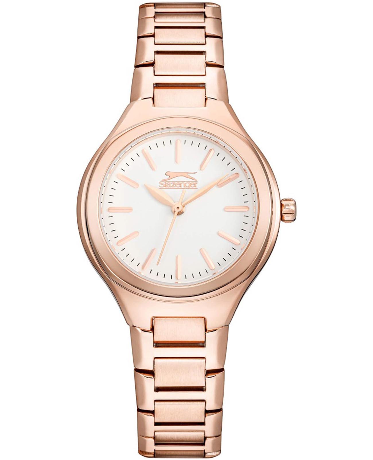 Slazenger Slazenger SL.09.2254.3.04  SL.09.2254.3.04 кварцевые женские часы белый циферблат, браслет суперметалл с ip покрытием — вид спереди