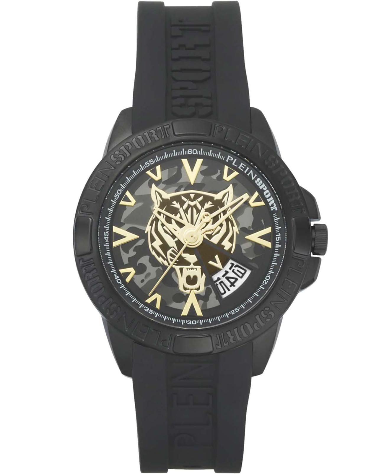 Plein Sport Plein Sport Touchdown PSFBA0423  PSFBA0423 кварцевые мужские часы цветной циферблат, браслет силикон — вид спереди