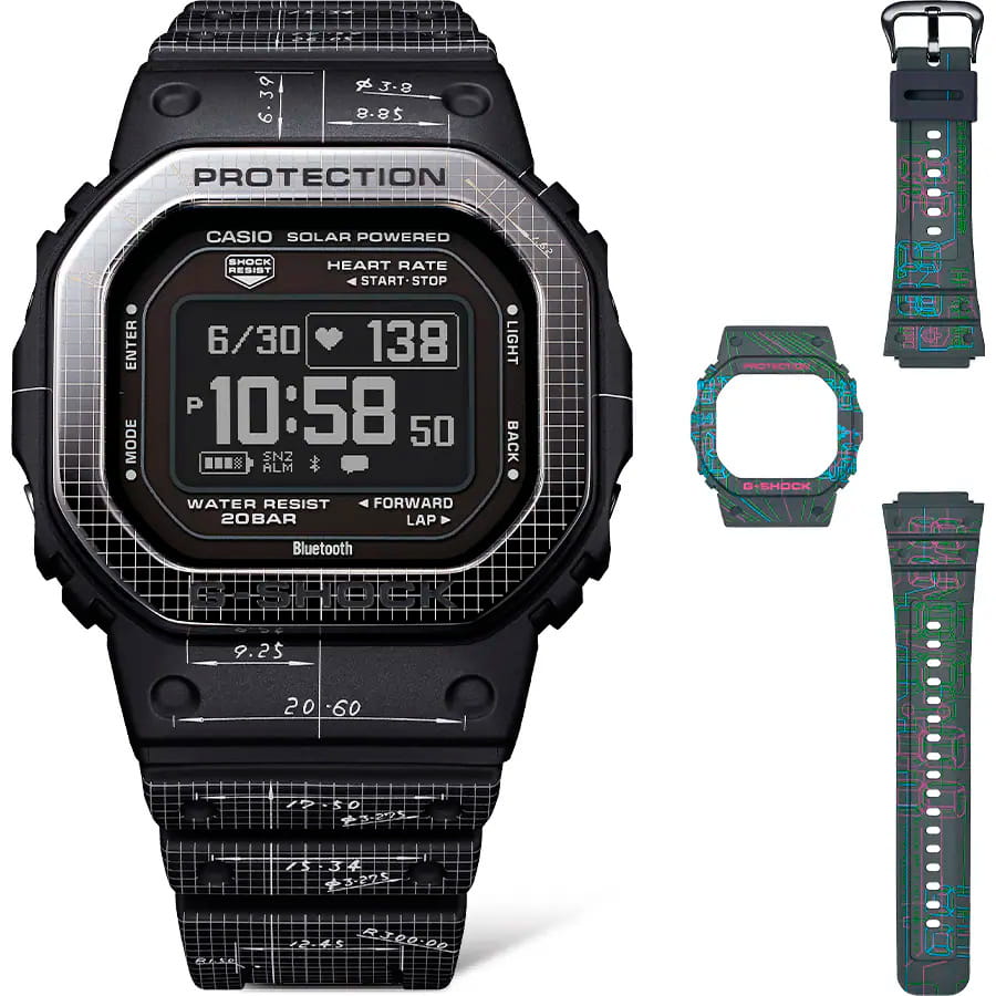 Casio Casio G-Shock DW-H5600EX-1DR (DW-H5600EX-1) , наручные мужские часы фото под углом