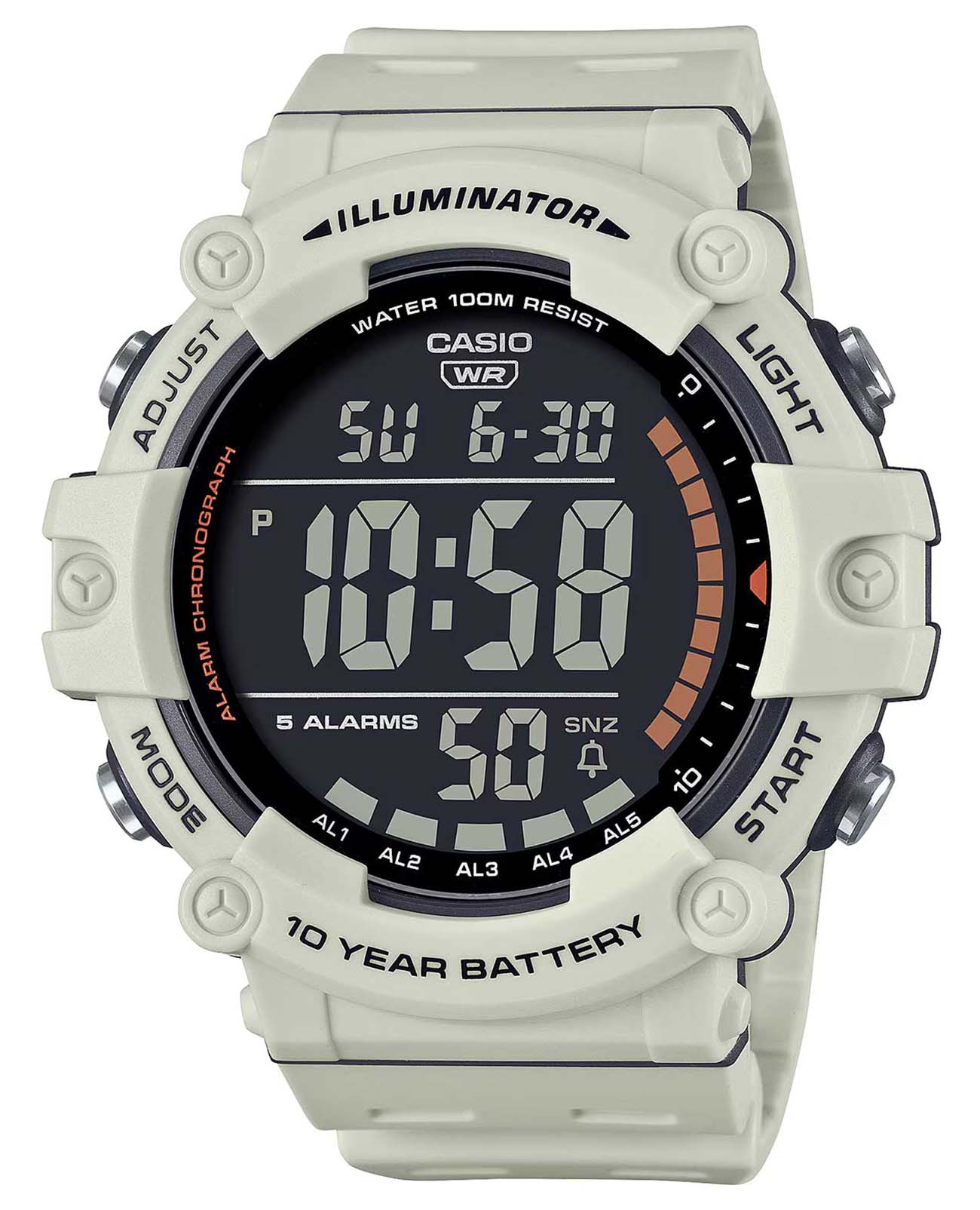 Casio Casio Collection AE-1500WH-8B2  AE-1500WH-8B2 кварцевые мужские часы  циферблат, браслет пластик — вид спереди