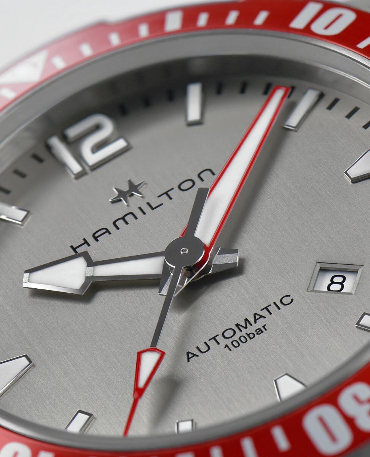 Hamilton Hamilton Khaki Navy Frogman Titanium Auto H77805380 мужские часы серый циферблат на запястье