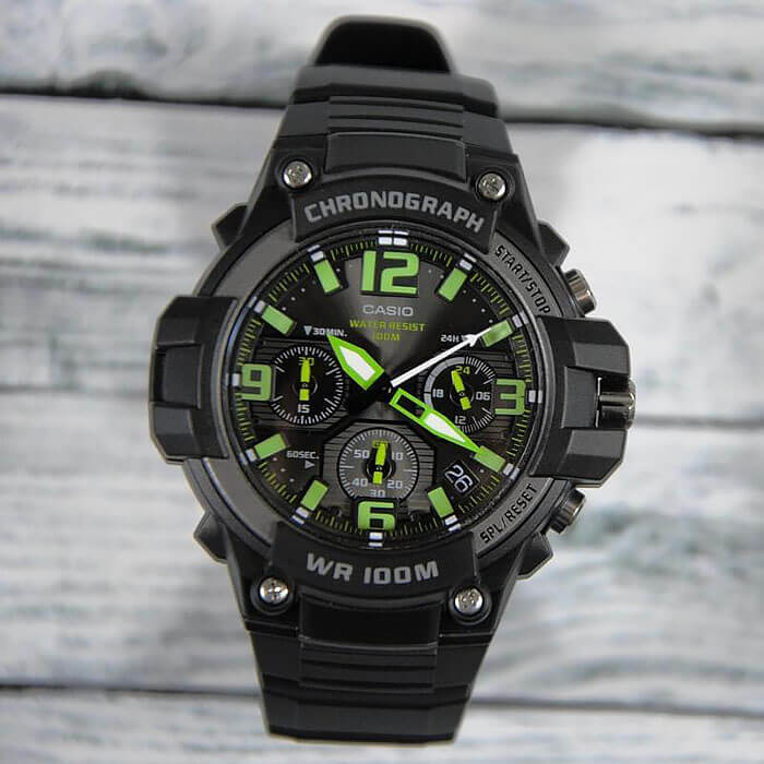 Casio Casio Collection MCW-100H-3A, illuminator япония мужские часы на браслете пластик боковой вид