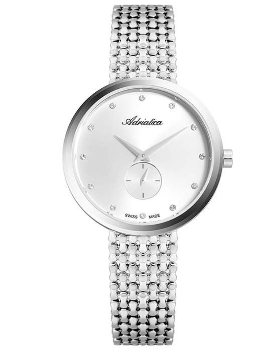 Adriatica Adriatica Essence A3724.5143Q  A3724.5143Q кварцевые женские часы серебристый циферблат, браслет нержавеющая сталь — вид спереди
