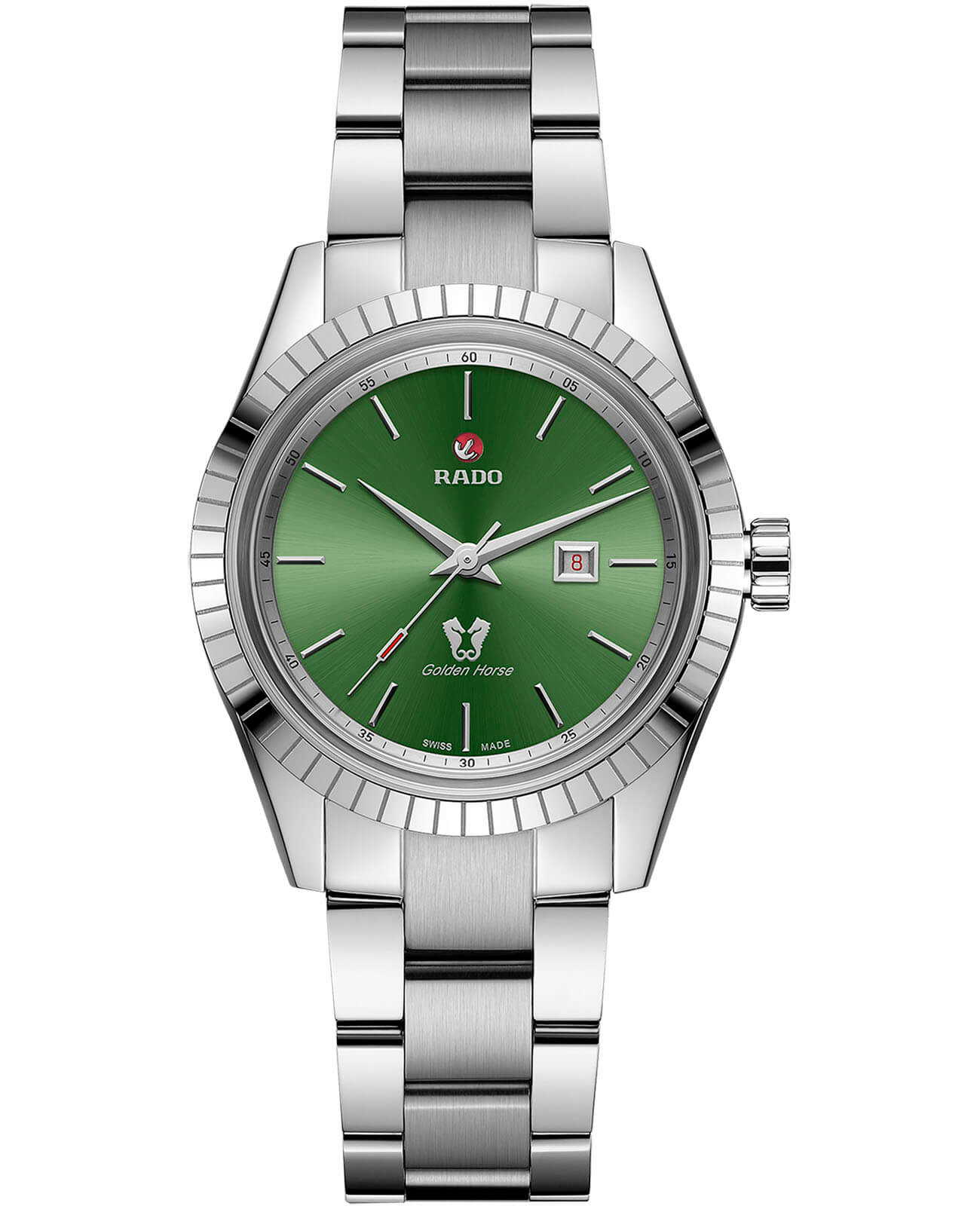 Rado Rado Golden Horse Automatic R33103314 Automatic R33103314 механические женские часы зеленый циферблат, браслет нержавеющая сталь — вид спереди