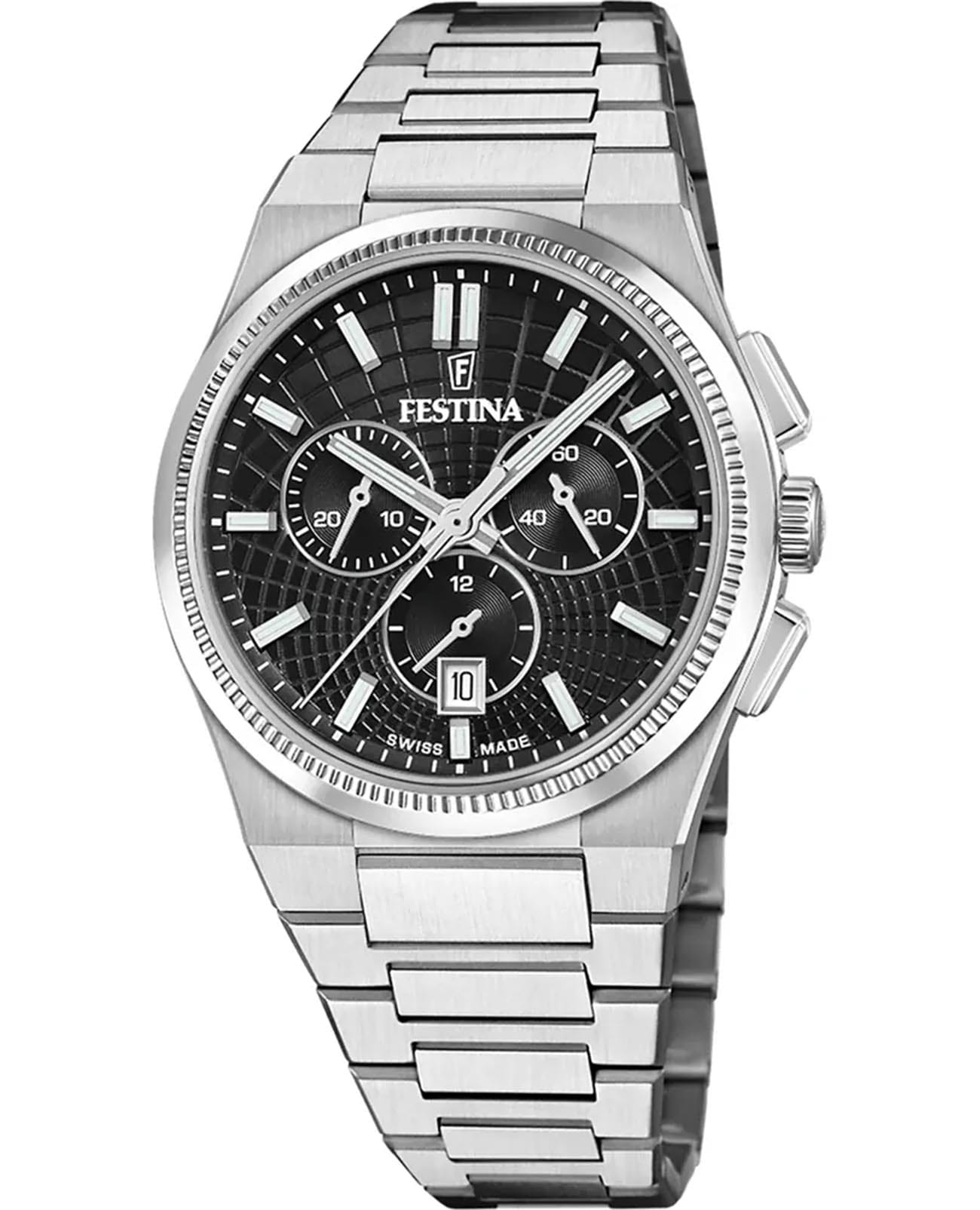Festina Festina Rive F20059/4  F20059/4 кварцевые женские часы черный циферблат, браслет нержавеющая сталь — вид спереди