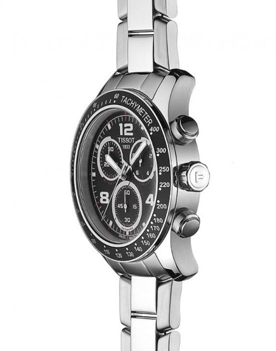 Tissot Tissot V8 Quartz Chronograph T039.417.11.057.02, t-sport швейцария мужские часы на браслете нержавеющая сталь боковой вид