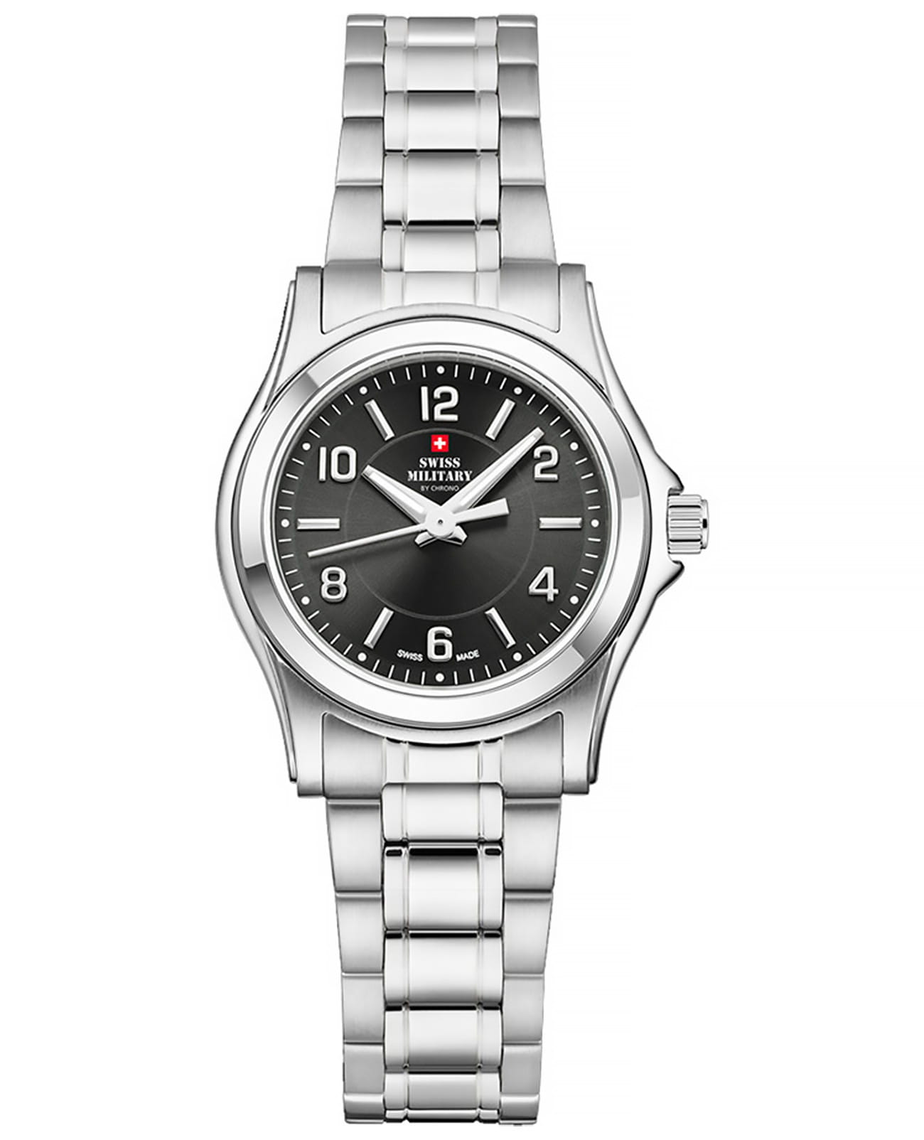 Swiss Military by Chrono Swiss Military by Chrono SM34003.21  SM34003.21 кварцевые женские часы черный циферблат, браслет нержавеющая сталь — вид спереди
