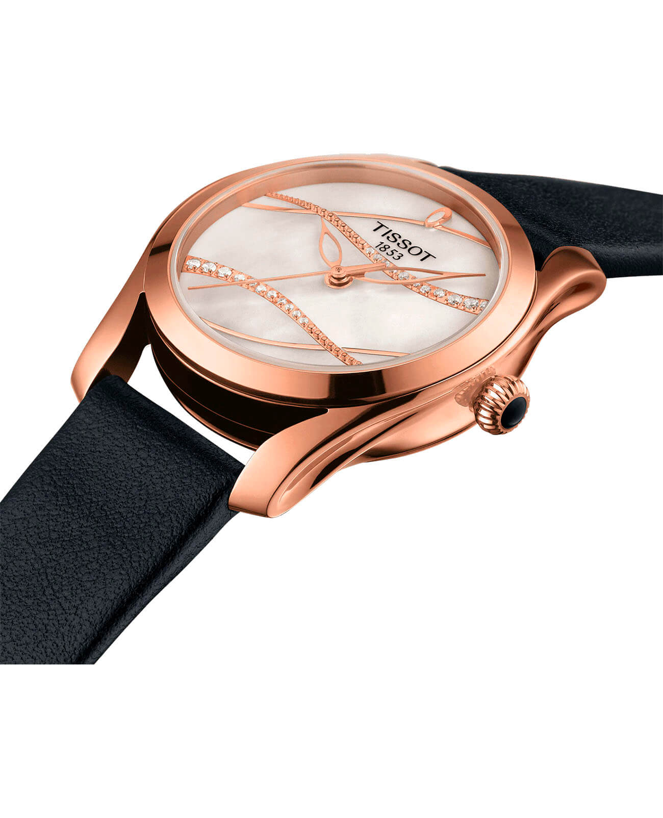 Tissot Tissot T-Wave T112.210.36.111.00, t-lady швейцария женские часы на браслете кожаный боковой вид