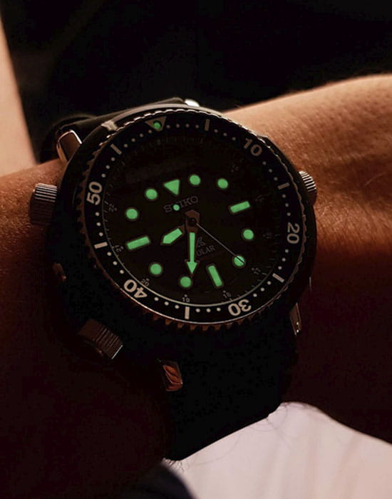 Seiko Seiko Prospex SNJ025P1, prospex япония мужские часы на браслете силикон боковой вид