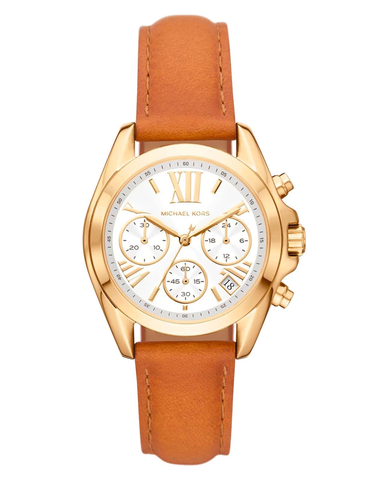 Michael Kors Michael Kors Bradshaw MK2961  MK2961 кварцевые женские часы белый циферблат, браслет кожаный — вид спереди