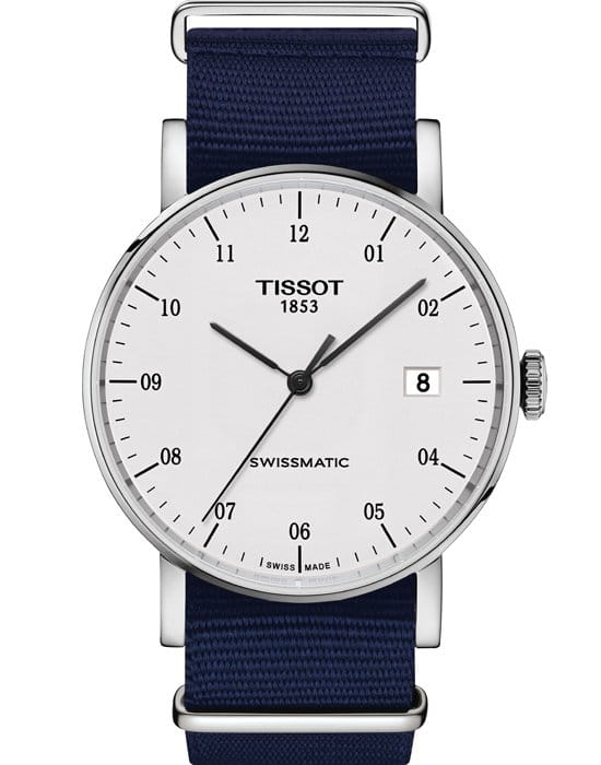 Tissot Tissot Everytime Swissmatic T109.407.17.032.00 Everytime T1094071703200 механические мужские часы белый циферблат, браслет  — вид спереди