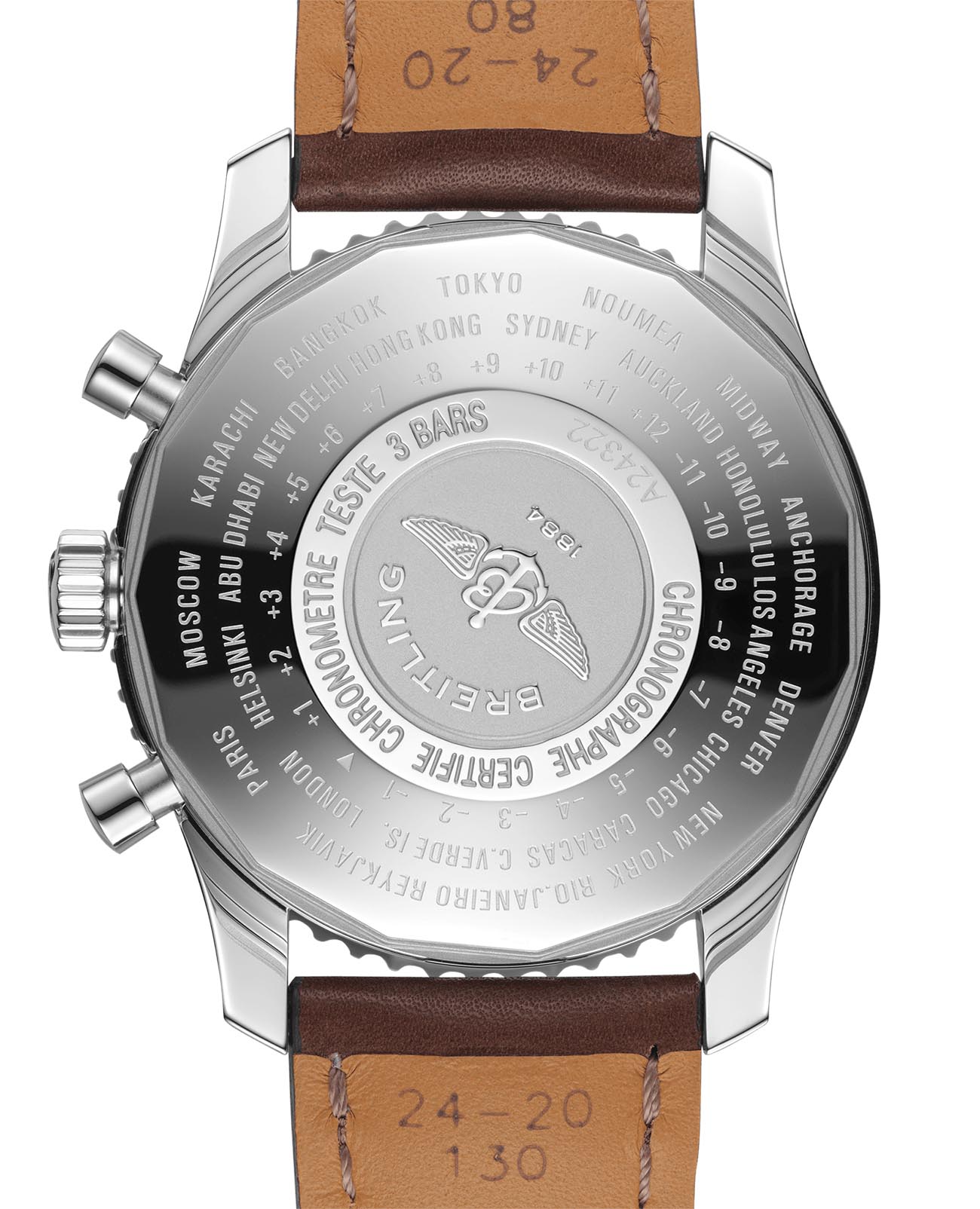 Оригинальные часы Breitling Breitling Navitimer Chronograph GMT 46 A24322121C1X2 механические калибр механизма  общий вид