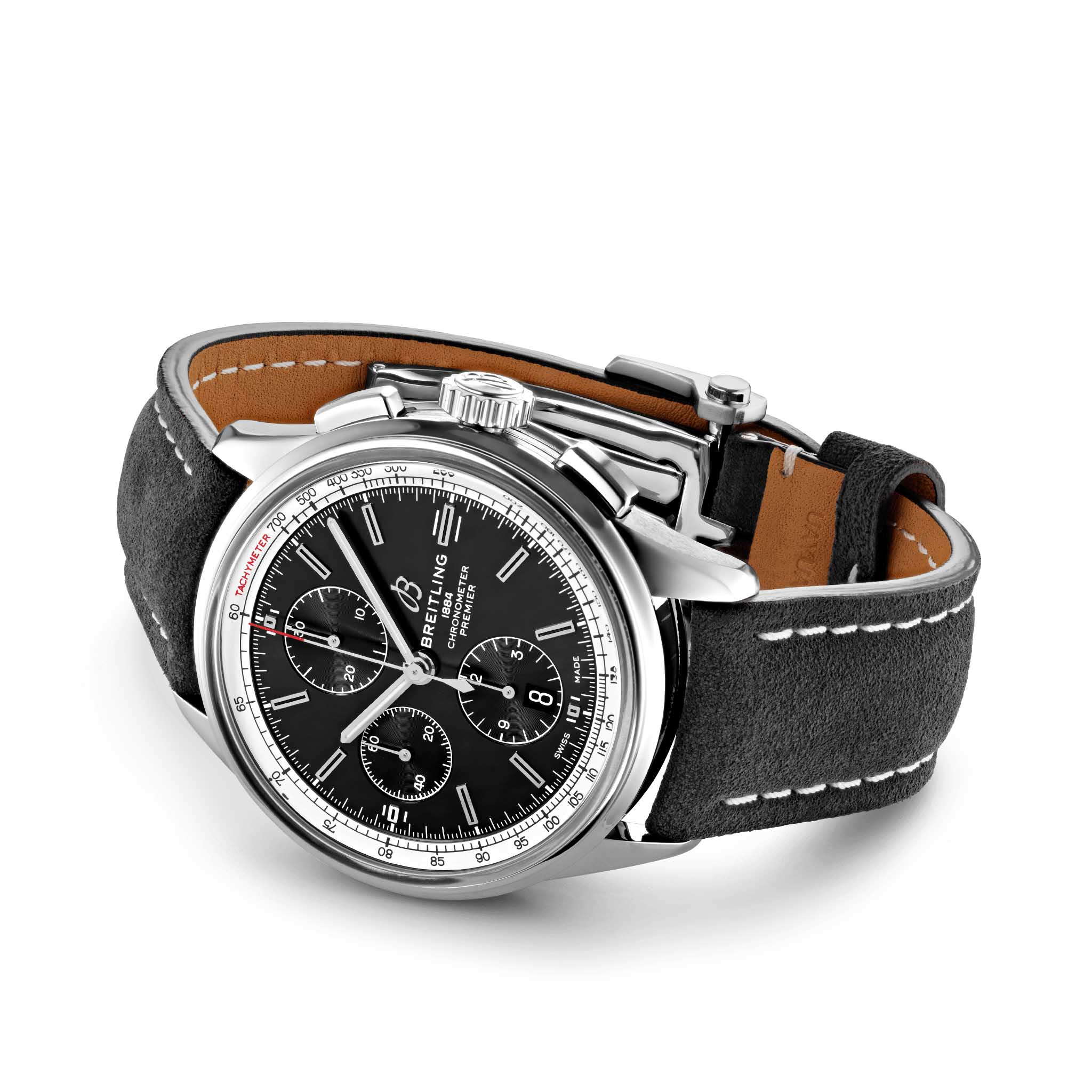 Breitling Breitling Premier Chronograph 42 A13315351B1X2, premier швейцария мужские часы на браслете кожаный боковой вид