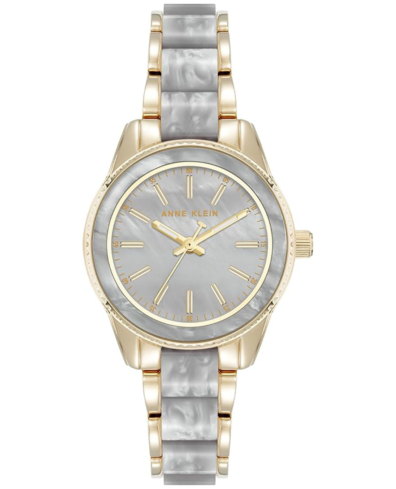 Anne Klein Anne Klein Plastic 3212LGGB  3212LGGB кварцевые женские часы серый циферблат, браслет сталь + пластик — вид спереди