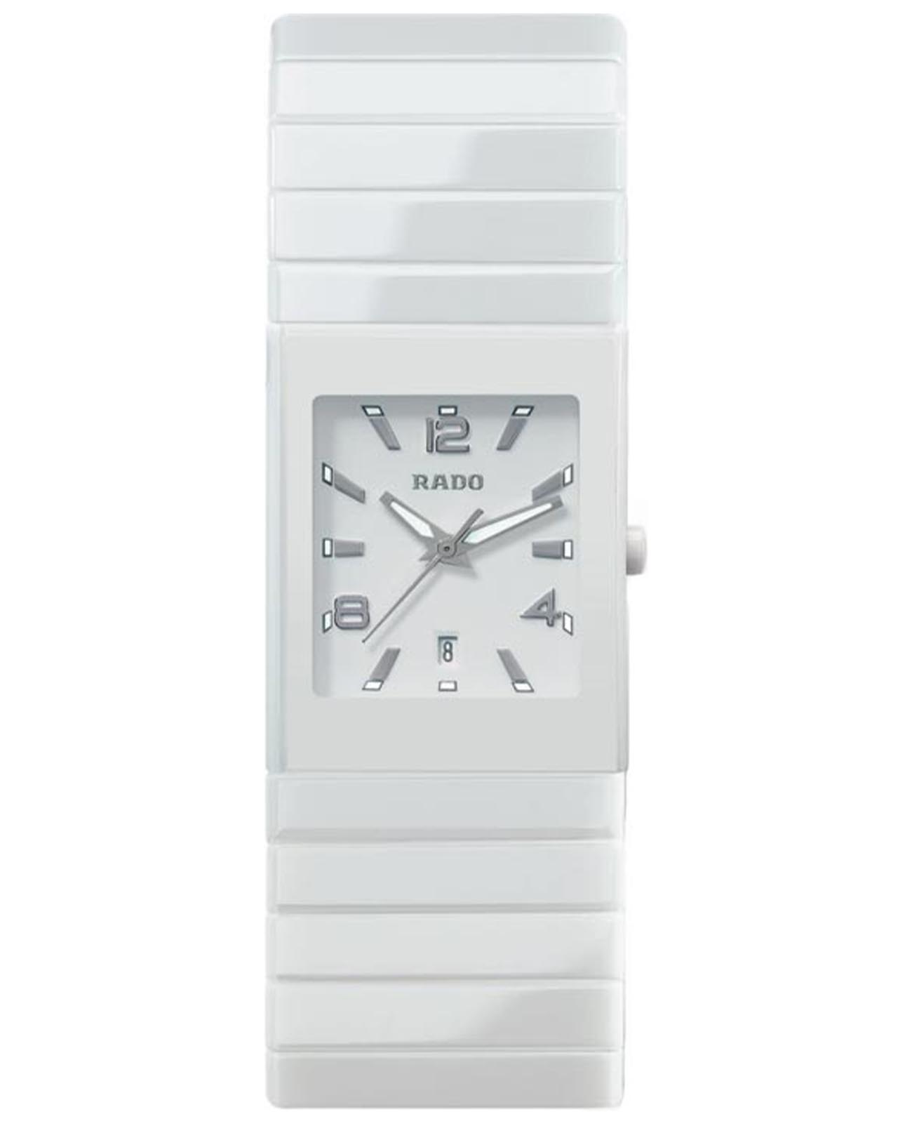 Rado Rado Ceramica R21711012  R21711012 кварцевые мужские часы белый циферблат, браслет керамика — вид спереди
