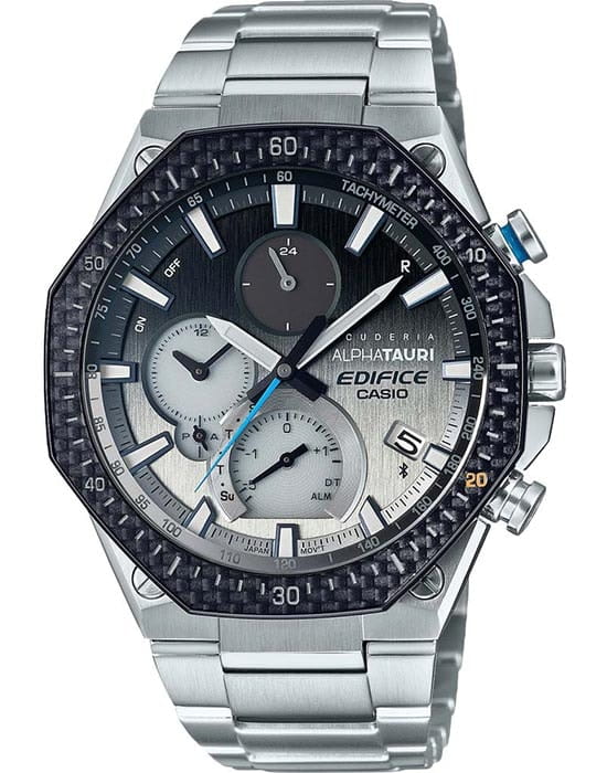 Casio Casio Edifice EQB-1100AT-2A EQB EQB-1100AT-2A кварцевые мужские часы серый циферблат, браслет нержавеющая сталь — вид спереди