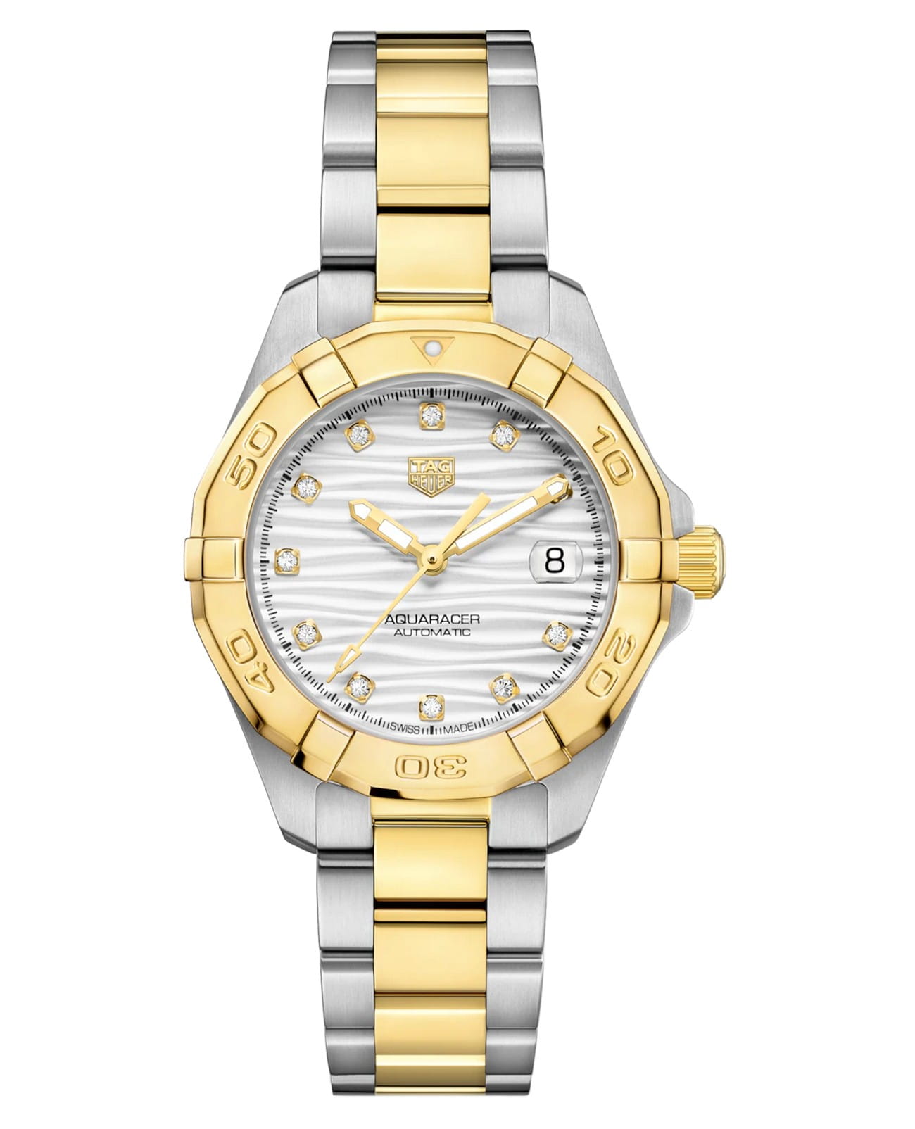 TAG Heuer TAG Heuer Autavia WBD2321.BB0320  WBD2321.BB0320 механические женские часы серебристый циферблат, браслет нержавеющая сталь — вид спереди